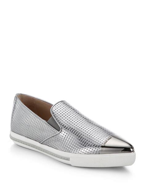 miu miu metal cap toe leather sneakers|miu michael's sneakers.